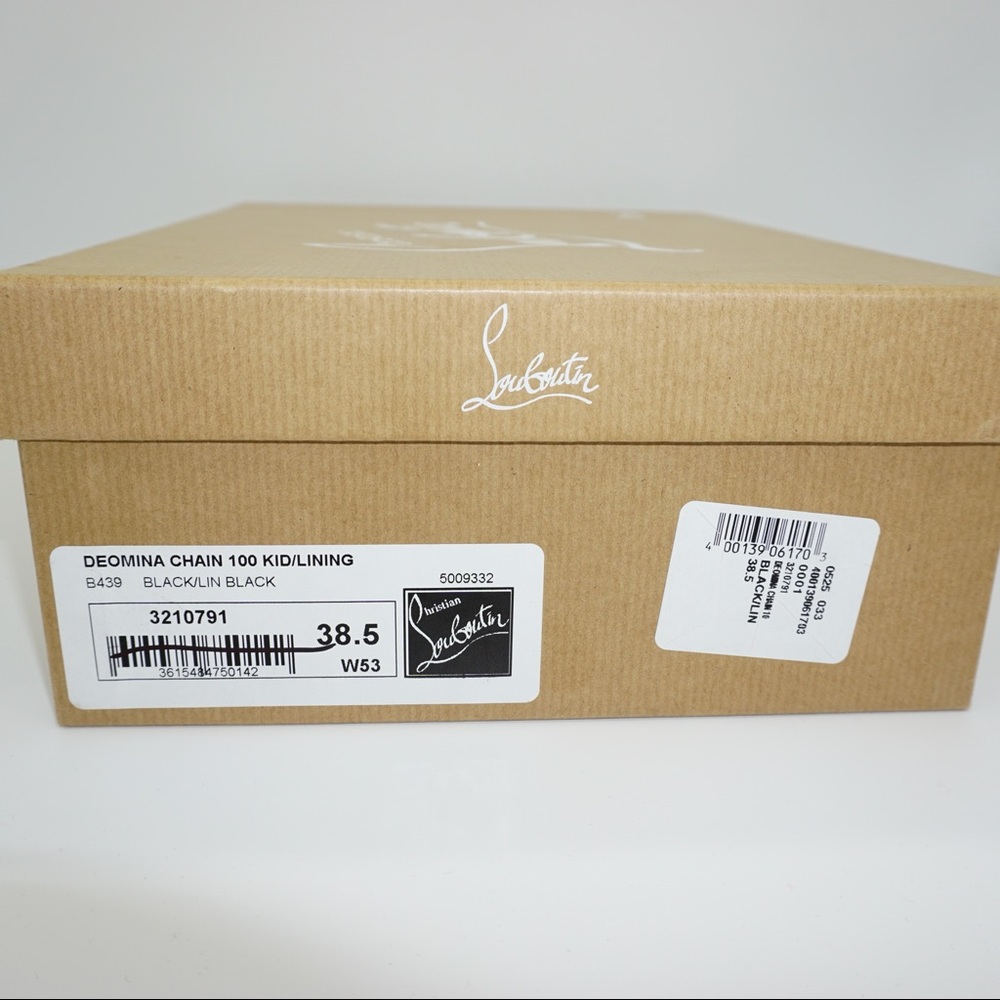 Christian Louboutin Deomina Chain 100 Black Spike Cross Strap Heel Pump 38.5 - Picture 11 of 11